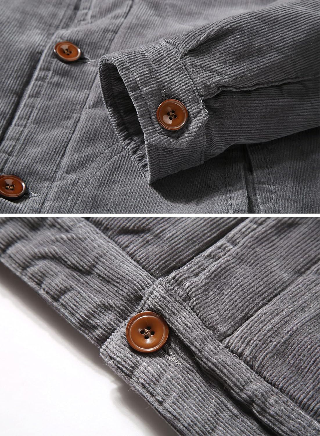 Men's Casual Sherpa Lined Corduroy Jacket Winter Coat - Image 7