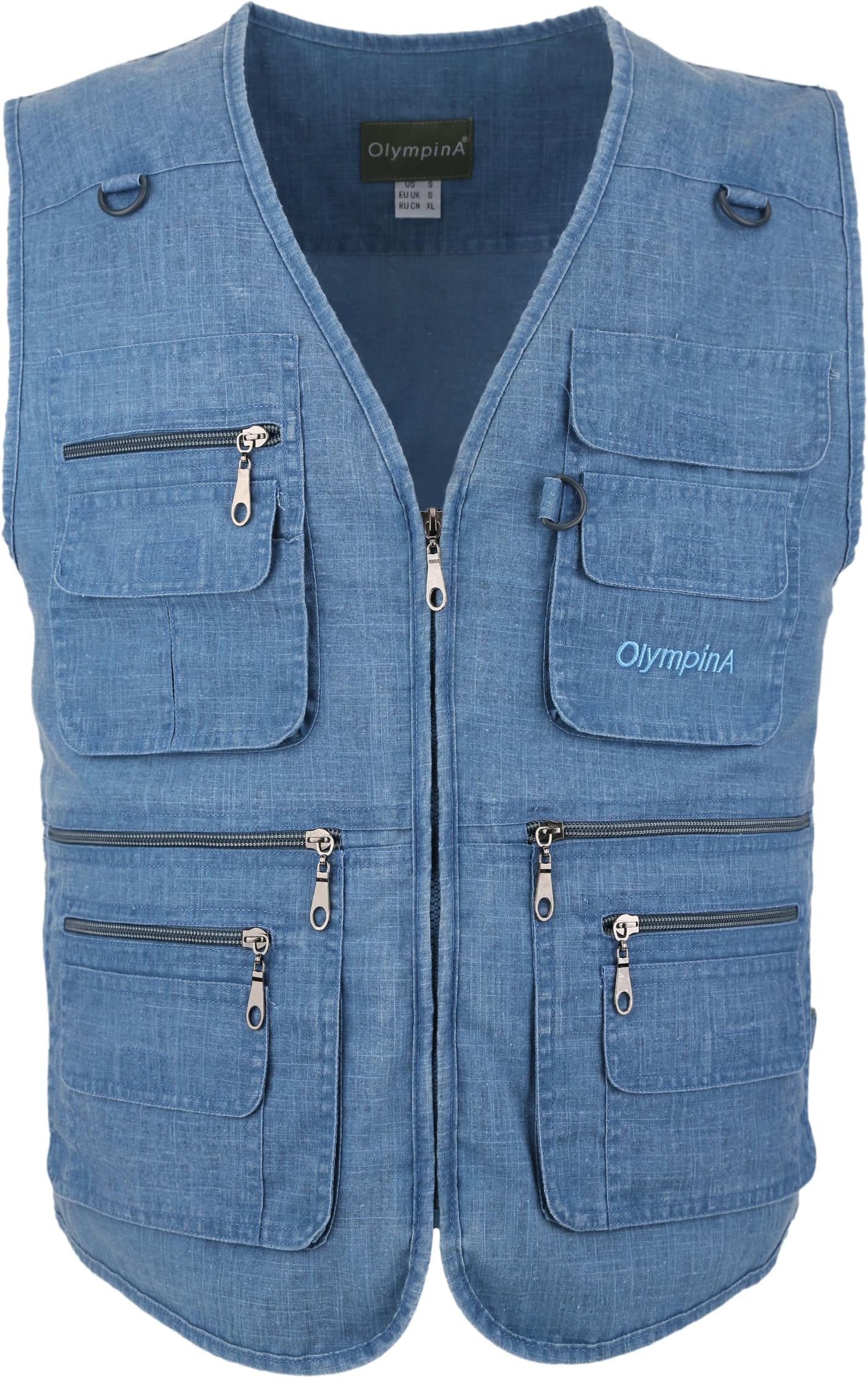 Men's Poplin Outdoors Travel Sports Multi-Pockets Work Fishing Vest