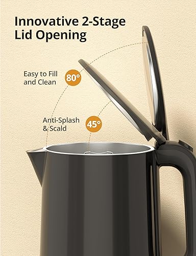 Miniatura 5 de Paris Rhône Hervidores eléctricos para agua hirviendo, tetera eléctrica de acero inoxidable, interior de 1,5 L, 1500 W, hervidor de agua con tapa