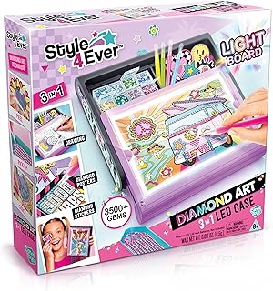 Canal Toys Style 4 Ever Diamond Art Studio. 3 in 1 LED case with Light up Board. Create Drawings, Diamond Posters, and Diamond Stickers. Age 6+