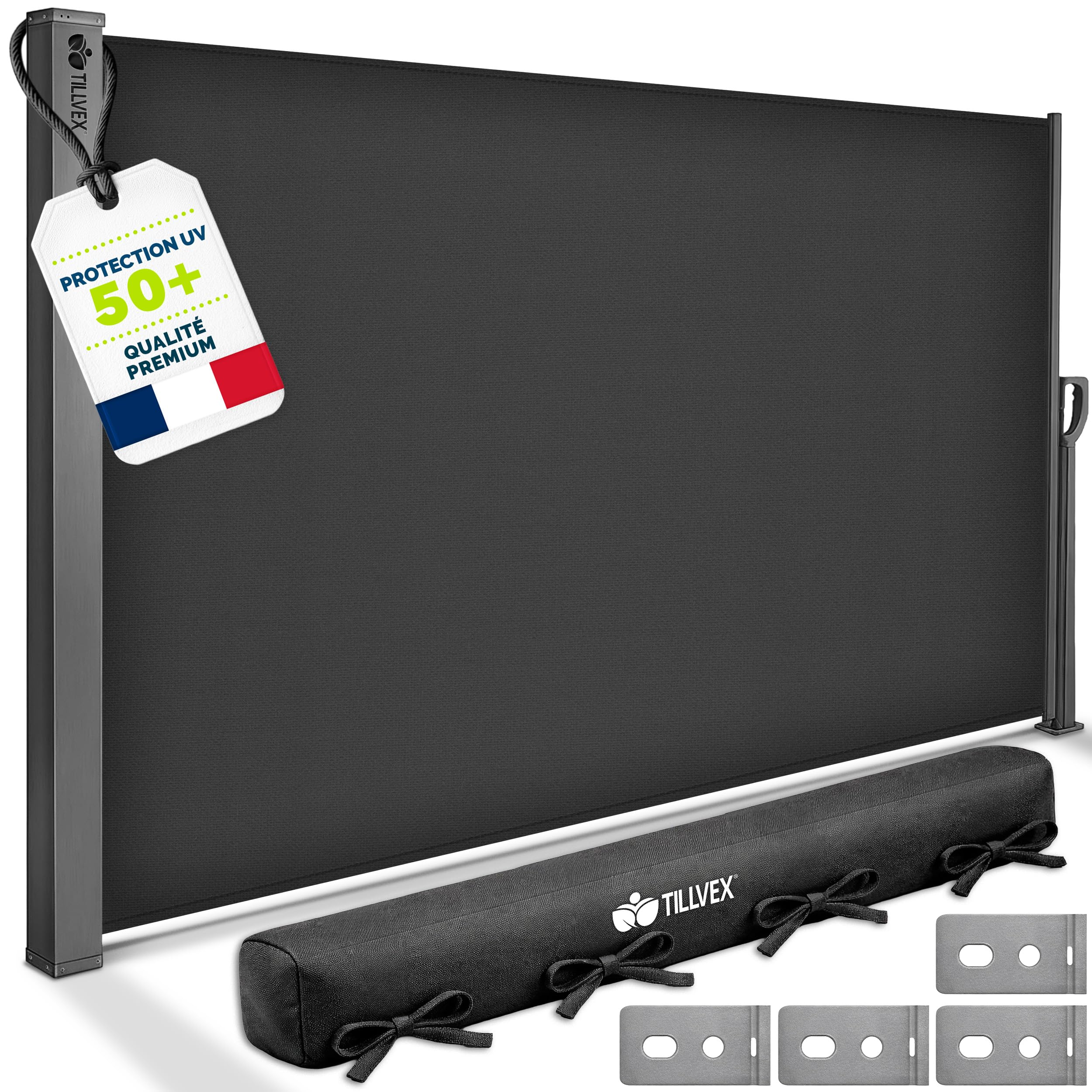 Store latéral 200 x 400 cm pour créer un coin d'ombre sur votre terrasse
