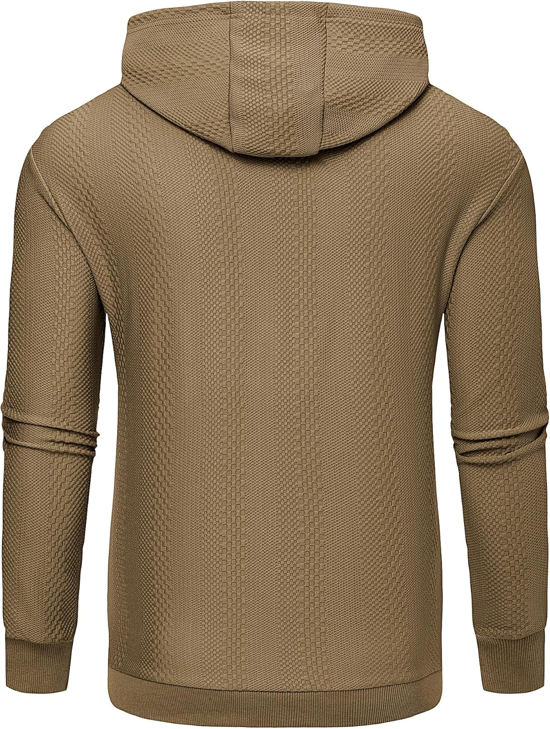 URRU Mens Hoodies Sweatshirts Texture Long Sleeve Drawstring Casual Pullover Hooded Shirt - Image 6