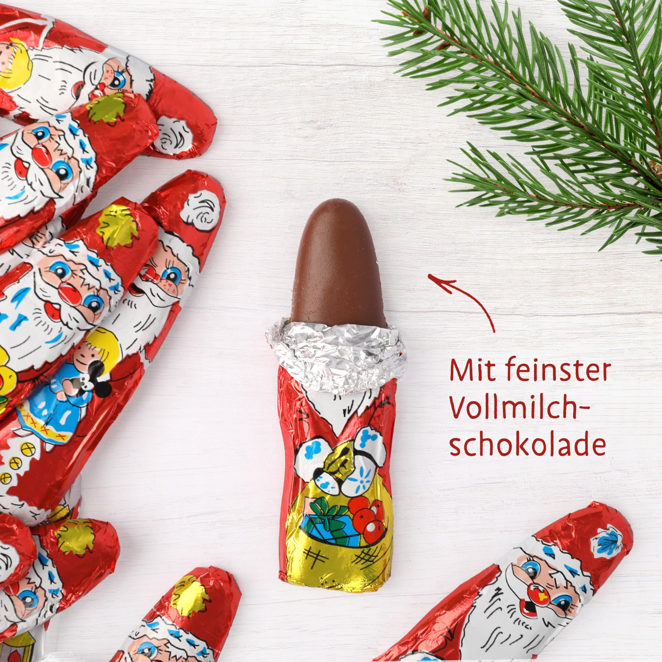 Storz Schoko Weihnachtsmännchen Vorteilspack – 140 Stück à 5,5g – Schokolade einzeln verpackte Nikolaus Schokolade – Ideal für als Adventskalender Füllung oder Schulen, Kitas & Weihnachtsgeschenke