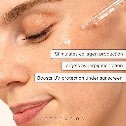 Miniatura 2 de Asterwood Naturals Pure Vitamin C - Suero facial para la piel con ácido hialurónico orgánico añadido iluminador suavizante hidratante sin fragancia