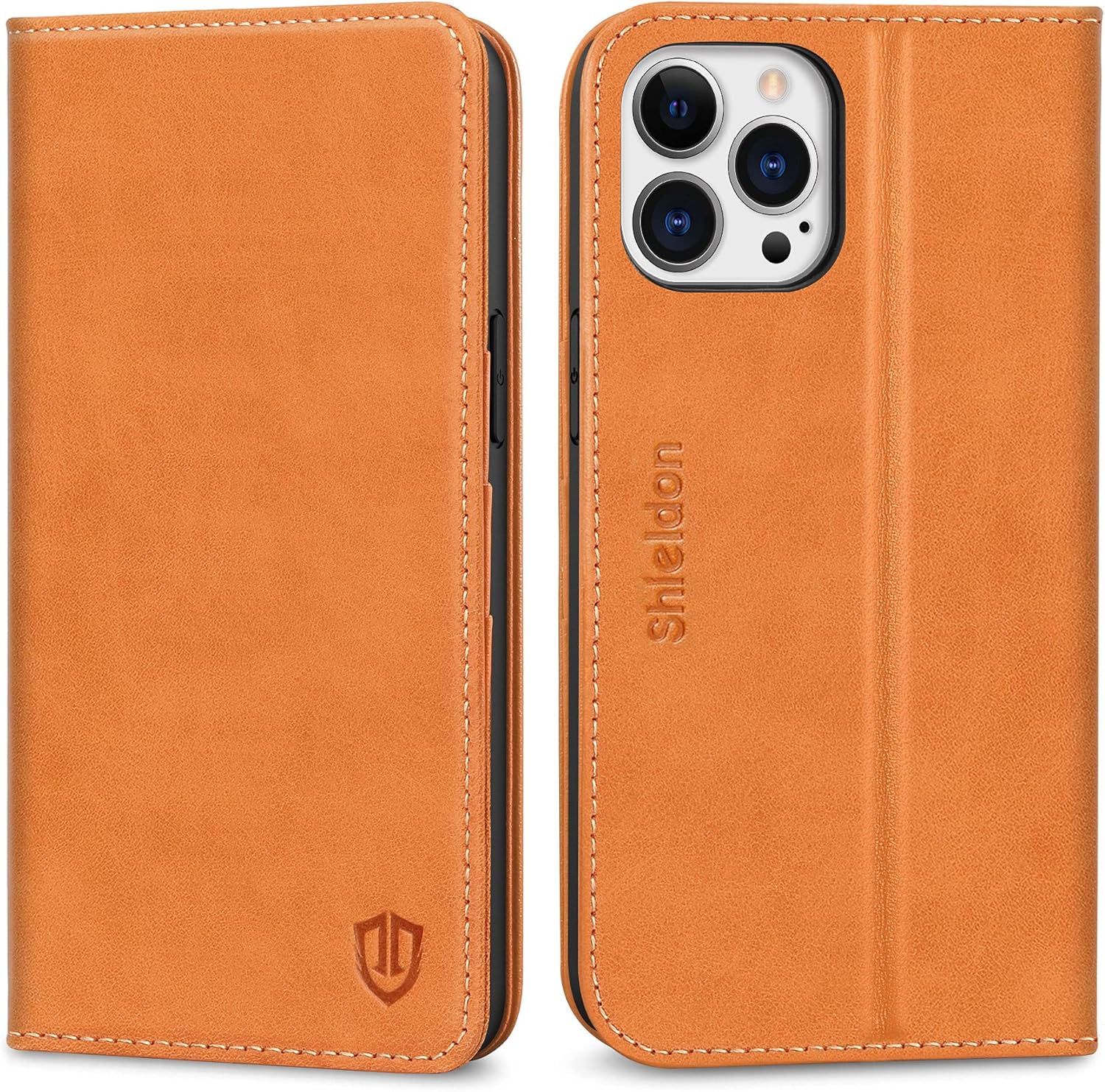 SHIELDON Case for iPhone 13 Pro Max 5G, Genuine Leather