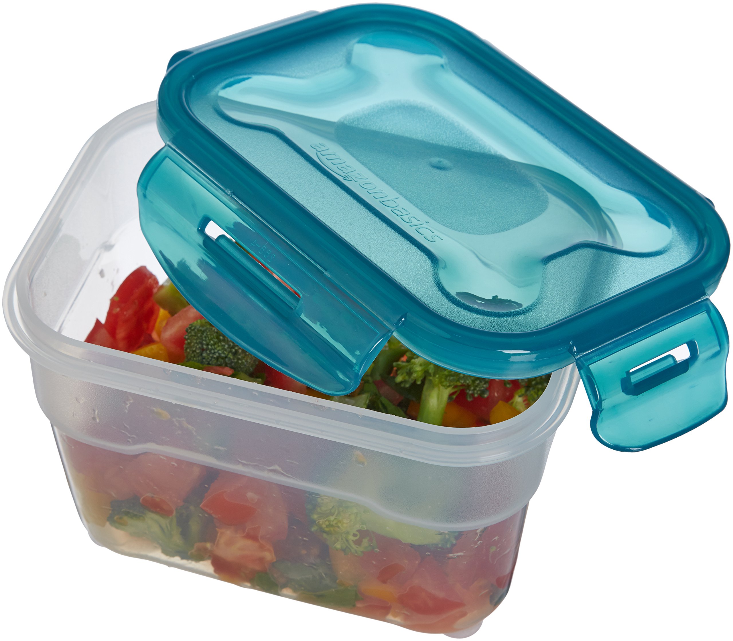 Amazon Basics Gefrierbehälter im Set, mit Deckel, luftdicht, auslaufsicher, stapelbar, für Kühlschrank/Gefriertruhe, BPA-frei, Kunststoff, mikrowellen- und spülmaschinenfest, 3 x 1 liter, farblos