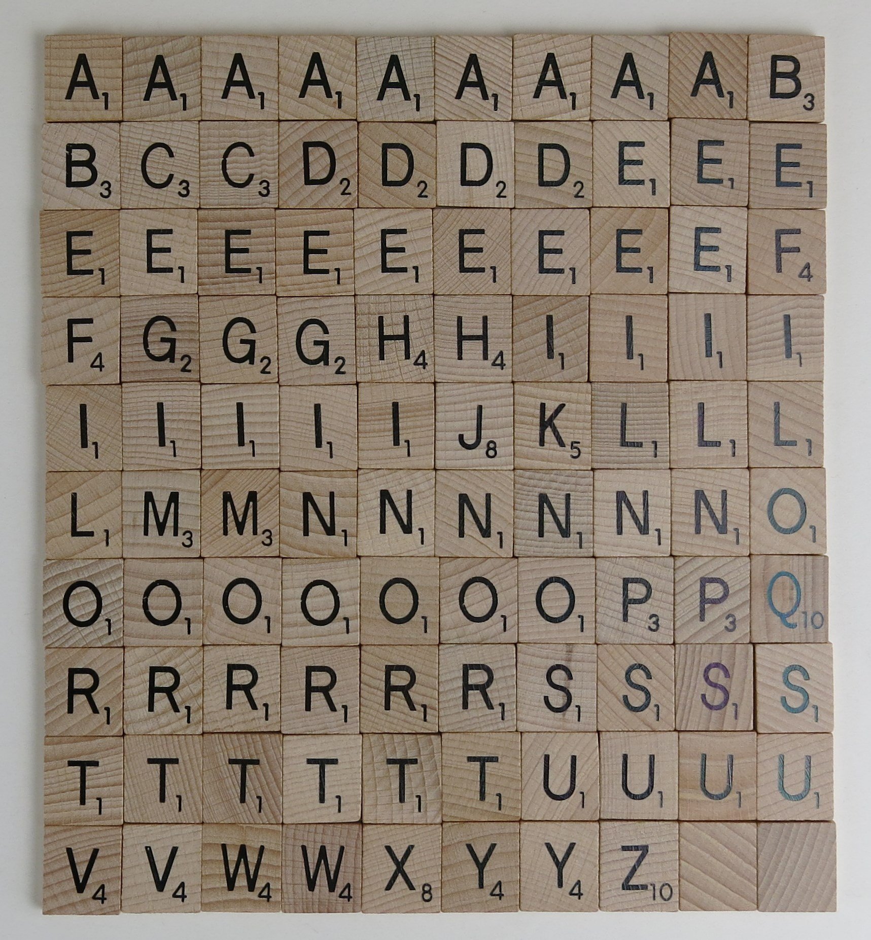 Flyingstart Full Set of Wooden Letter Tiles - 100 Replacement Tiles fits Scrabble game