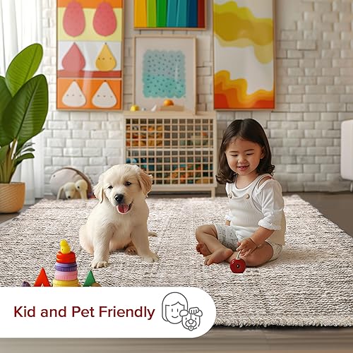 Miniatura 7 de nuLOOM Ashli - Alfombra sólida de yute estilo casa de campo, 10 x 14 pies, color blanco crudo