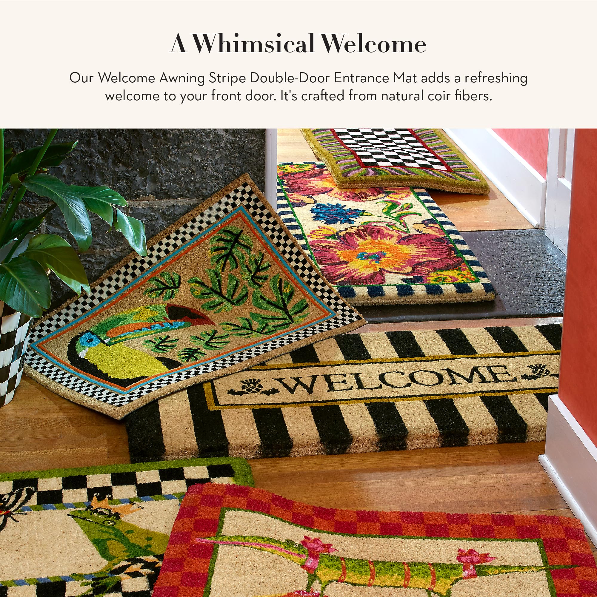Amazon.com: MACKENZIE-CHILDS Outdoor Front-Door Mat, Double-Door