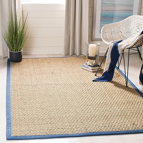 Vista 50 de SAFAVIEH Natural Fiber NF114A - Alfombra de hierba marina, tejido de canasta, con borde, para zonas de alto tráfico, sala de estar, dormitorio, 2