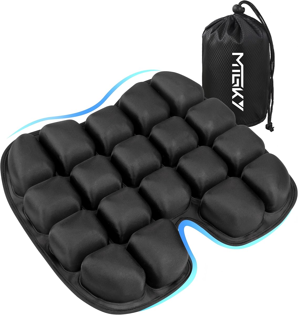 Upgrade Travel Seat Cushion for Airplane,Portable&Adjustable Air Seat Cushion,Coccyx Tailbone Pain Relief Chair Pad,Inflatable Cushion for Wheelchair, Travel,Driving,Office Work