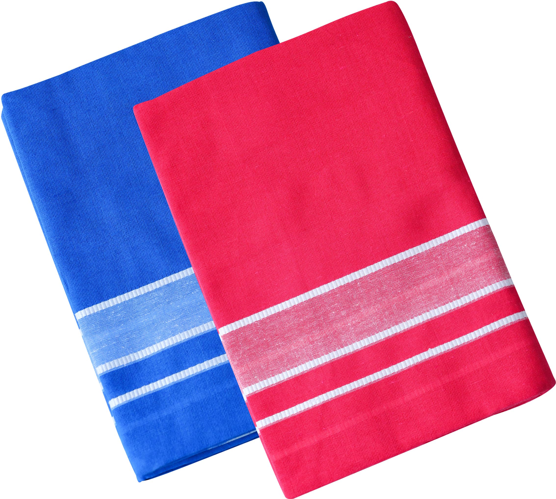 Men's 100% Pure Cotton Solid Blue & Pink Lungi-Comb Pack-picture-23