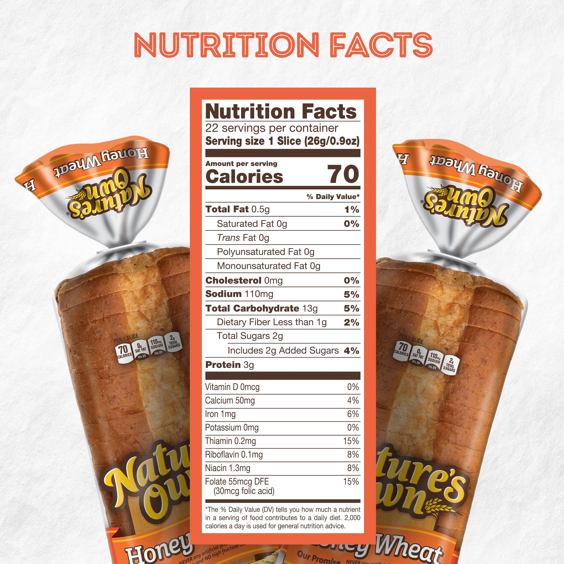 Natures Own Honey Wheat Honey Wheat Sandwich Bread 20 oz Loaf — view 11