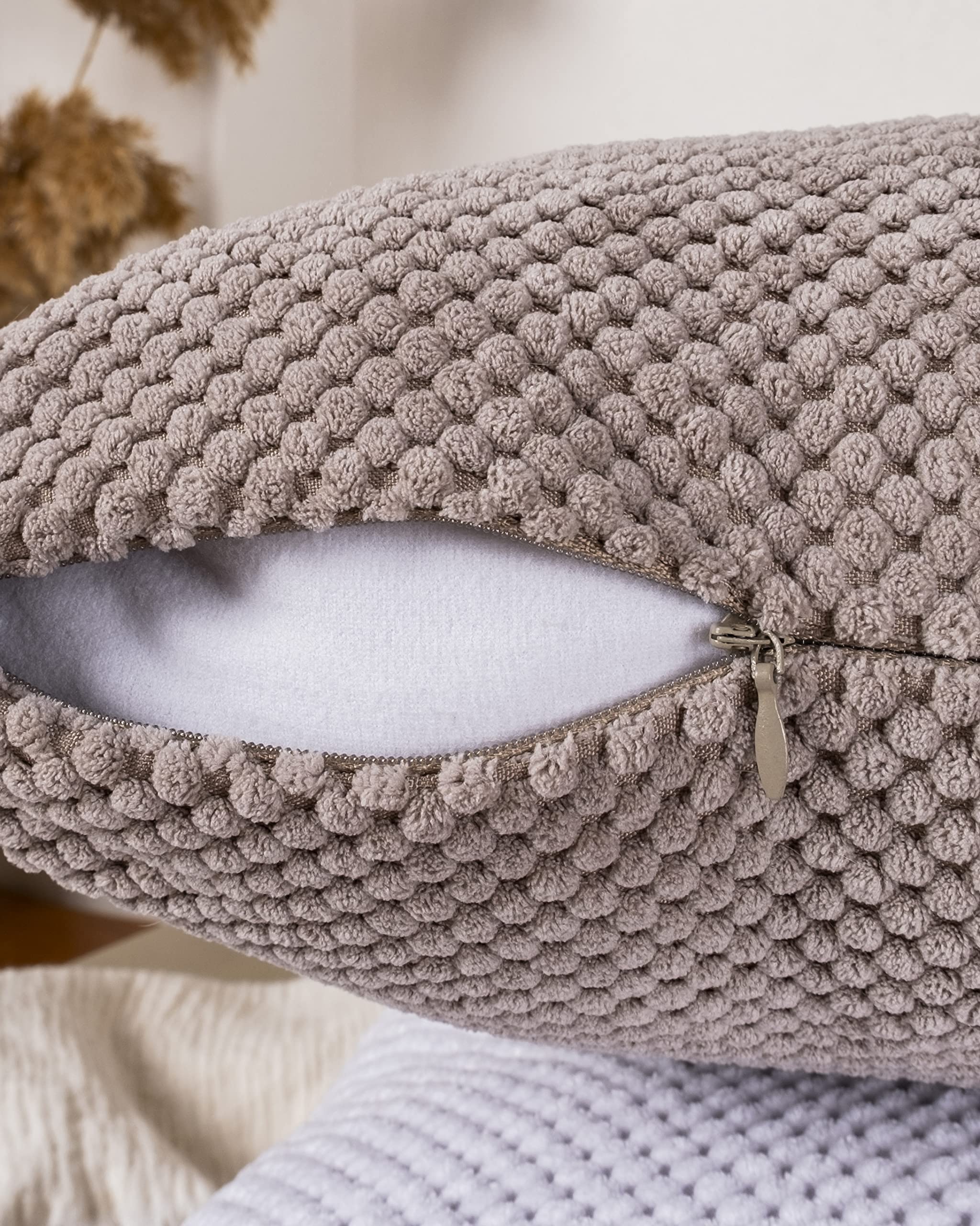 Gräfenstayn Cord-Samt Kissenbezug 45x45 Cm – 2er-Set, Weich, Mit Reißverschluss, Öko-TEX Zertifiziert