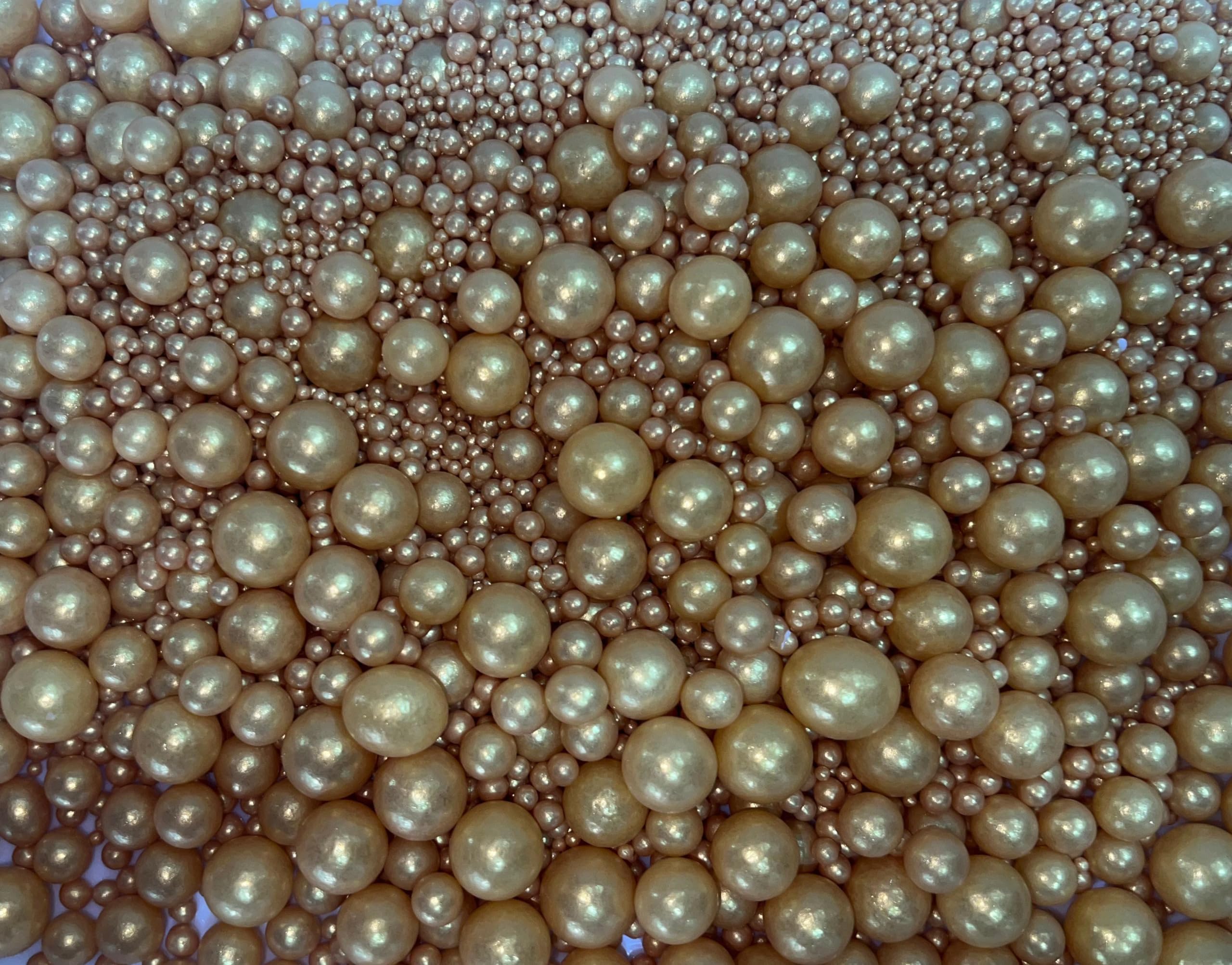 Honey Sweets Edible Gold colour Mix Size Balls | Edible | Sprinkle Decorations for Cake Décor | Coloured Sugar confectionery | Best Use for upper Surface decoration | - Image 4 thumbnail