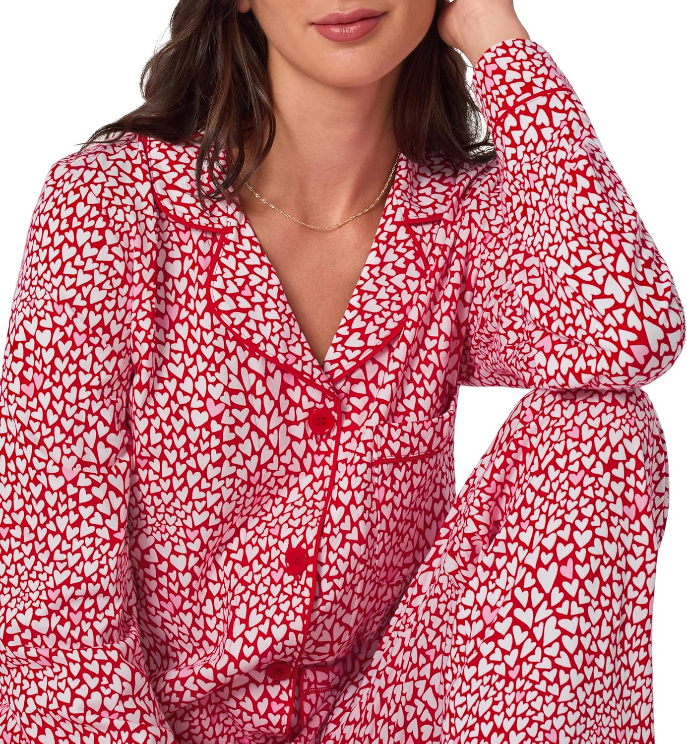 Bed Head PJs Womens Holiday Prints - Organic Cotton Sleepwear & Loungewear - Matching Long Sleeve Pajama Shirt & Pants Set - Image 2