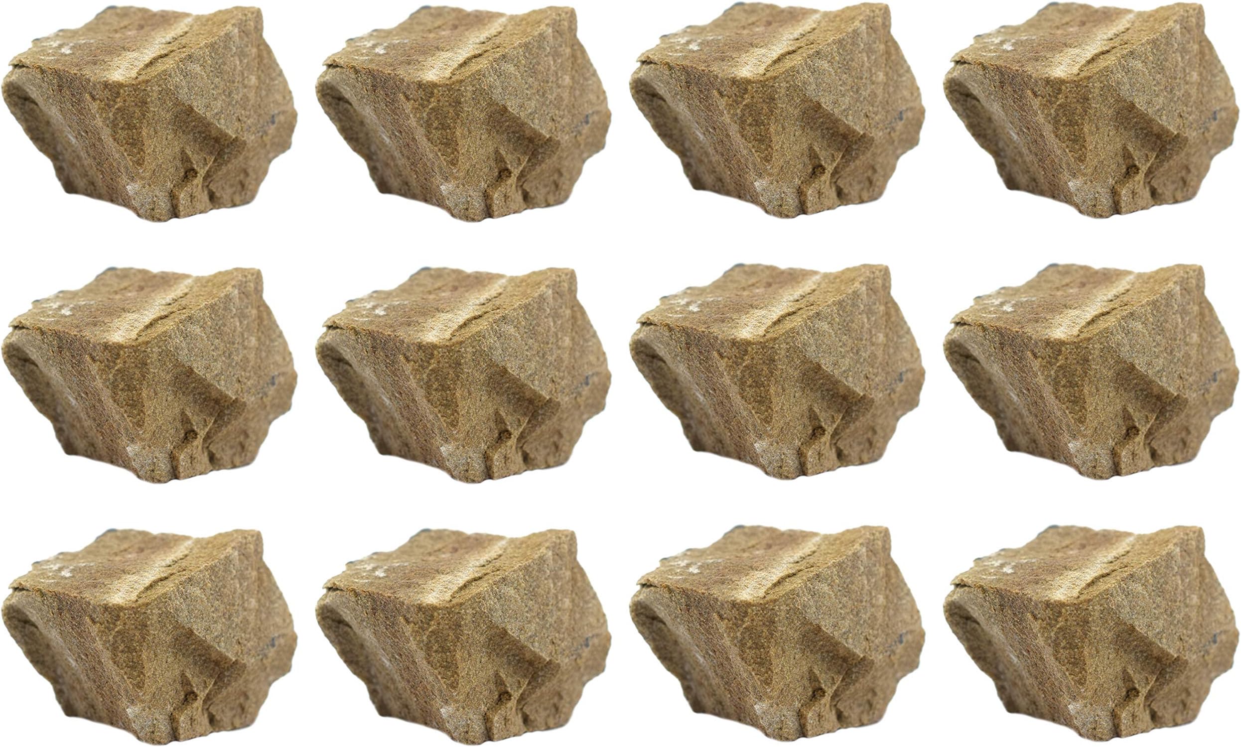 EISCO Raw White Sandstone, Sedimentary Rock Specimen - Approx. 1" - Geologist Selected & Hand Processed - Great for Science Classrooms (12)