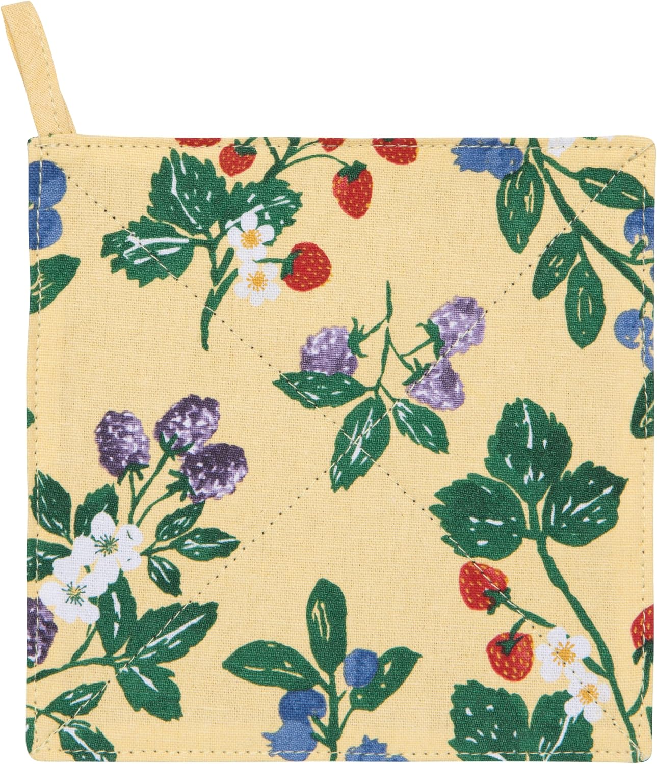 Now Designs Berry Bramble Jar Gripper, 6x6in, Cotton & PVC Mesh, Machine Washable, Stylish Kitchen Tool for Easy Jar Opening