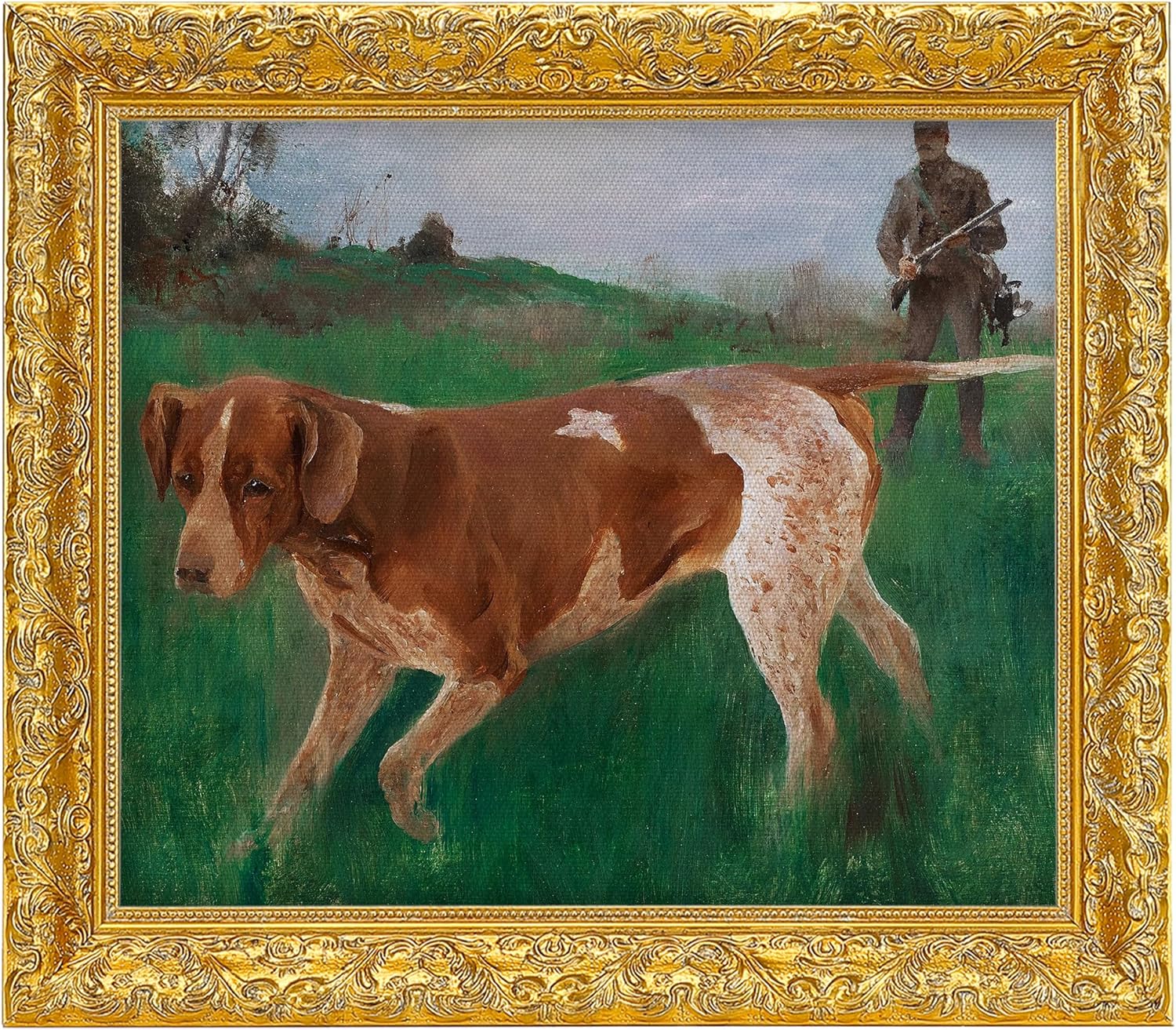 Plein Air Frame for 12x16 Oil Painting Art Prints, Wood Vintage Gold Canvas Floater Frame, Antique Ornate Canvas Floating Frames (12"x16",Gold)