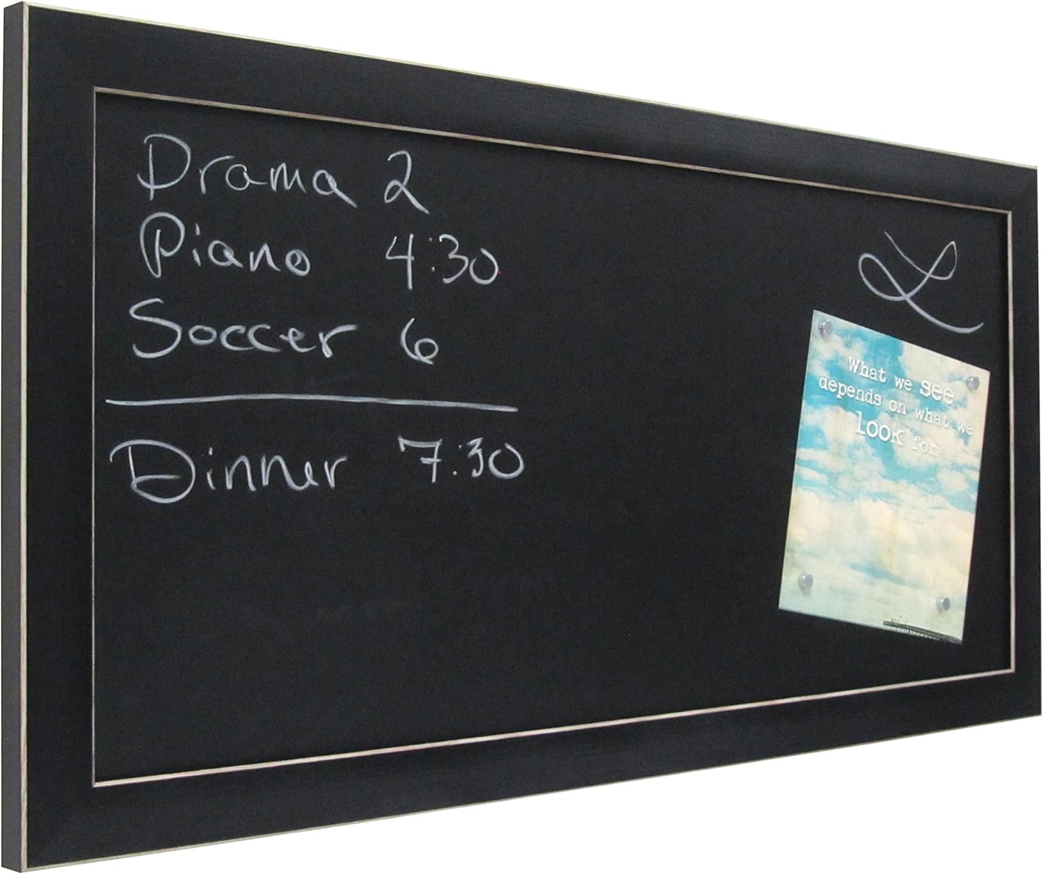 DesignOvation Wyeth Framed Magnetic Chalkboard, Black : Office Products