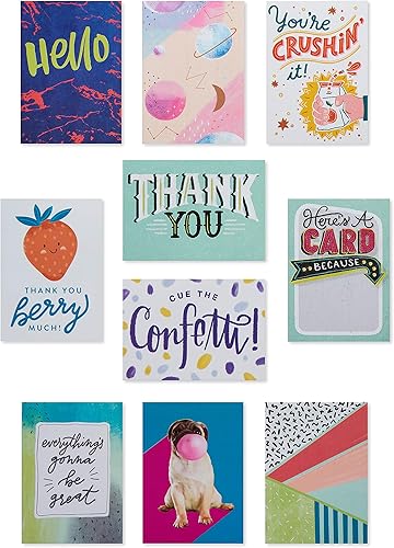 Miniatura 4 de American Greetings Mini tarjetas de notas para niños, Happy Vibes (40 unidades)