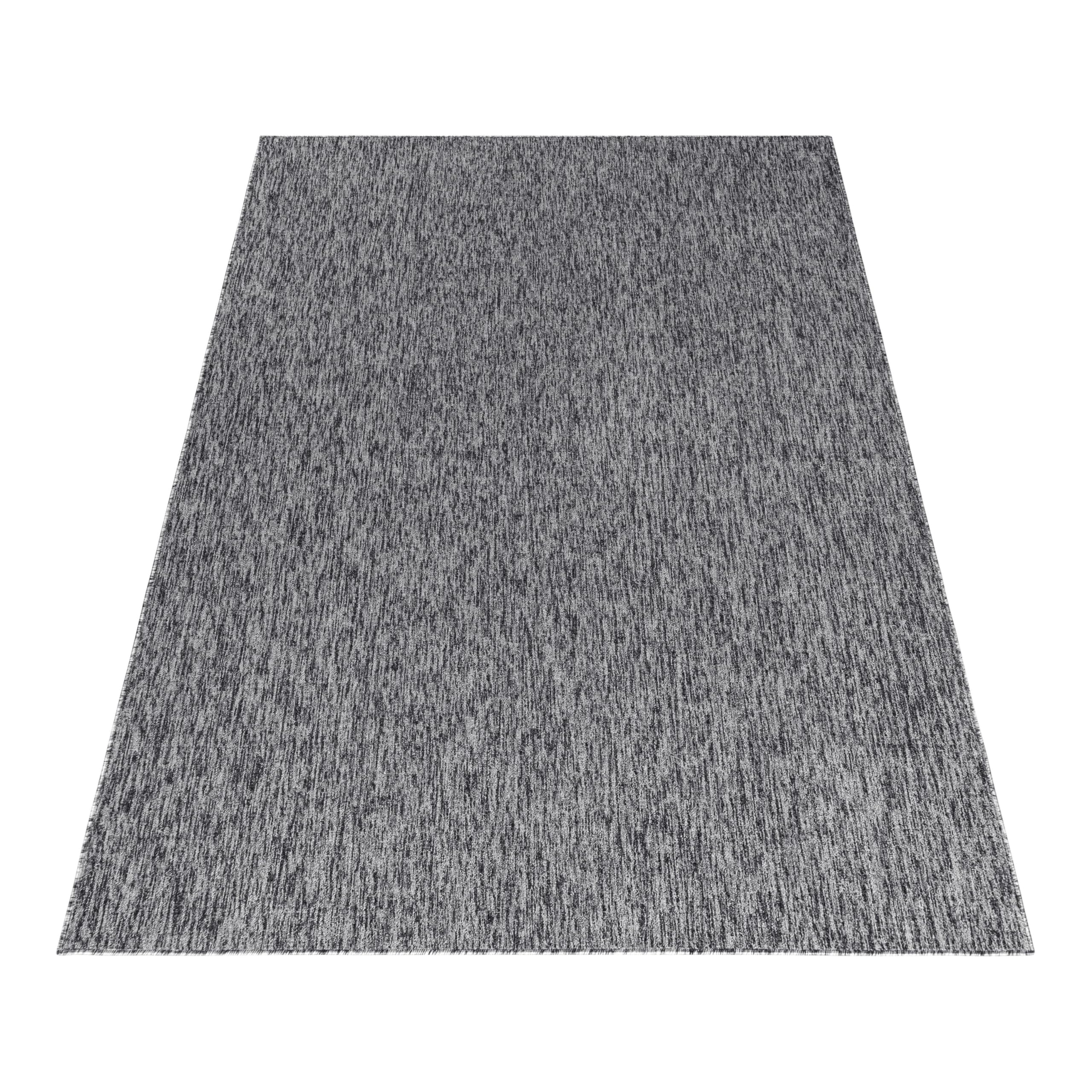 HomebyHome Teppich 200x290 cm Grau, Einfarbiger Kurzflor Schlingenteppich für großes Wohnzimmer, Esszimmer oder offenen Wohnbereich, Modern, robust & pflegeleicht