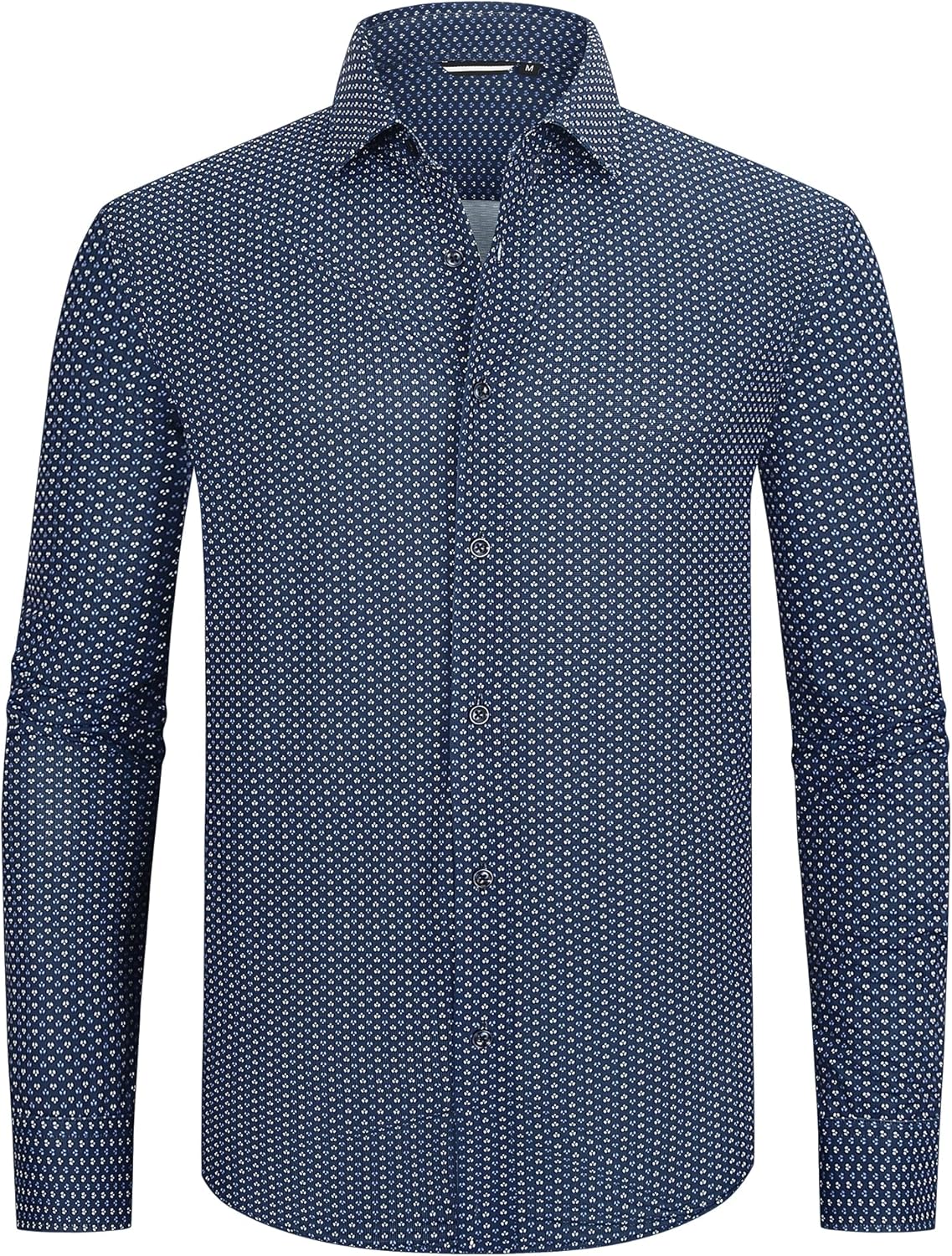 Alex Vando Mens Print Button Down Shirts Breathable Long Sleeve Regular Fit Knit Dress Shirts for Men - Image 2