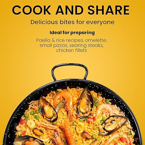 Miniatura 4 de Machika Juego de 6 paelleras esmaltadas  Sartén antiadherente perfecta para servir preparaciones pequeñas  Paella, mariscos, mediterráneos y más