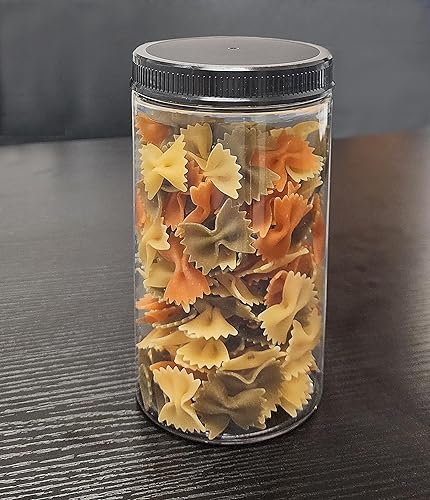 Miniatura 3 de ljdeals Tarros de plástico transparente de 32 onzas con tapas, recipientes de almacenamiento, tarros de PET de boca ancha, paquete de 6, sin BPA,