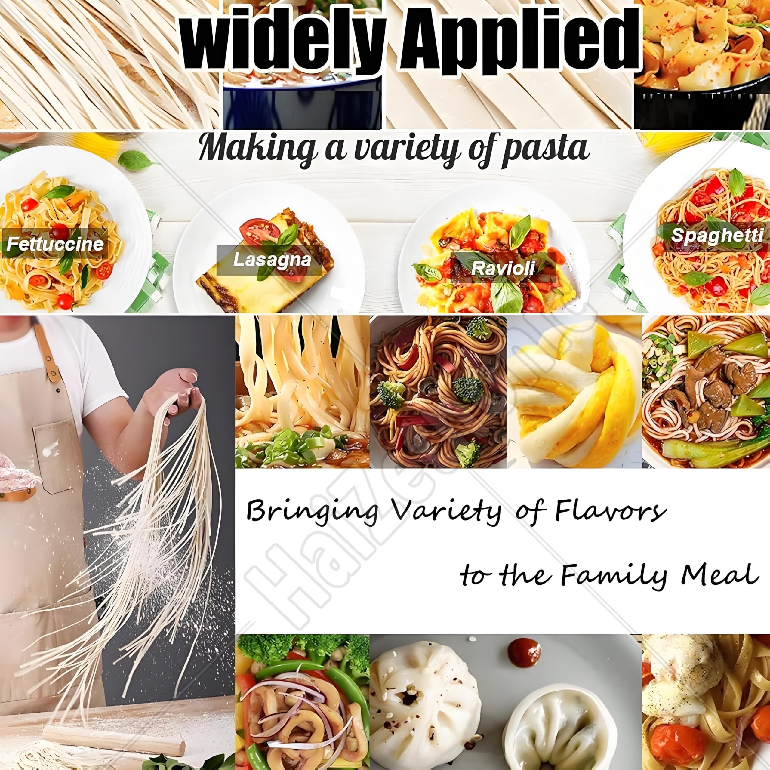 Eléctrica Máquina De Pasta Fresca Cortador De Masa De Acero Inoxidable,Máquina para Pasta Aparato Eléctrico,Ancho De La Pasta: 3/9 Mm,Plana 0.3-20mm Ajustes De Espesor 180