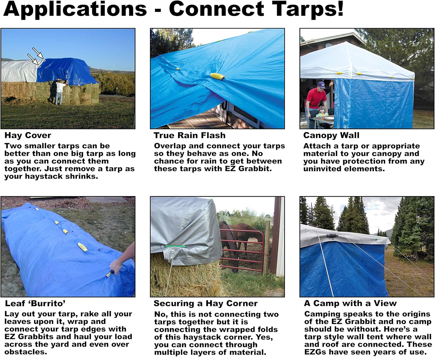 EZ Grabbit Tarp Tie Down (12Pack) (Black) to A New Standard