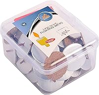 Vista 4 de Ner Mitzvah Mechas flotantes redondas grandes premontadas, 50 unidades, mechas de algodón y soportes de disco de corcho para tazas de aceite