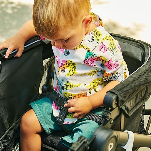 Miniatura 7 de Munchkin Carro plegable para niños, plegable, ultracompacto y ligero, ruedas todo terreno, toldo ajustable, con capacidad para hasta 2 pasajeros,