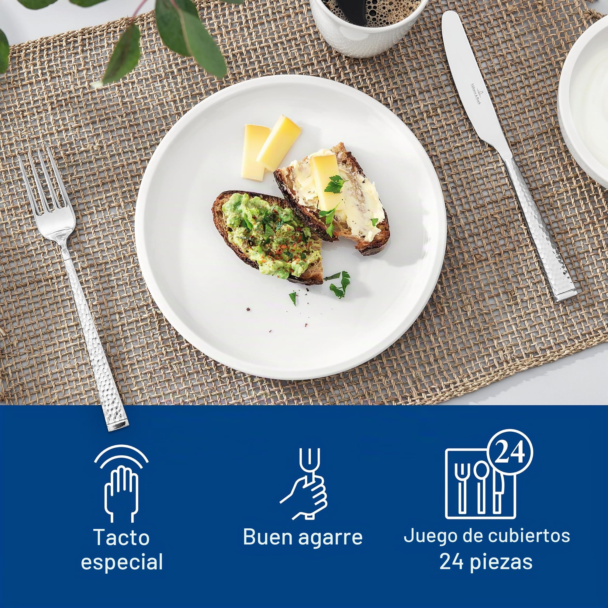 Villeroy & Boch Blacksmith Cubertería, Para hasta 6 personas, 24 piezas, Acero inoxidable