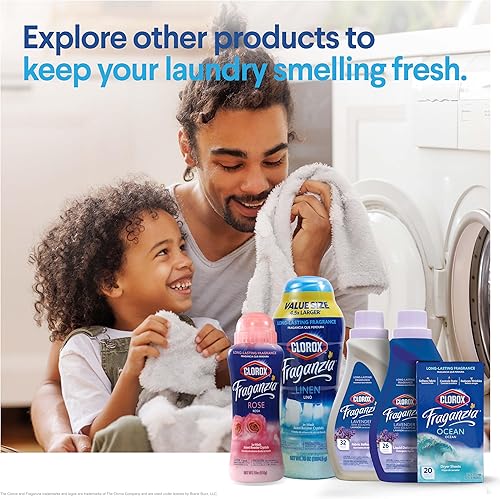 Miniatura 7 de Clorox Fraganzia - Cristales potenciadores de aroma en aroma a rosa, 18 onzas, cristales potenciadores de aroma para lavandería, fragancia floral