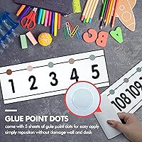 Vista 5 de 29 piezas de línea numérica para pared de aula -20 a 120 línea numérica borde de tablón de anuncios boho decoraciones de aula carteles