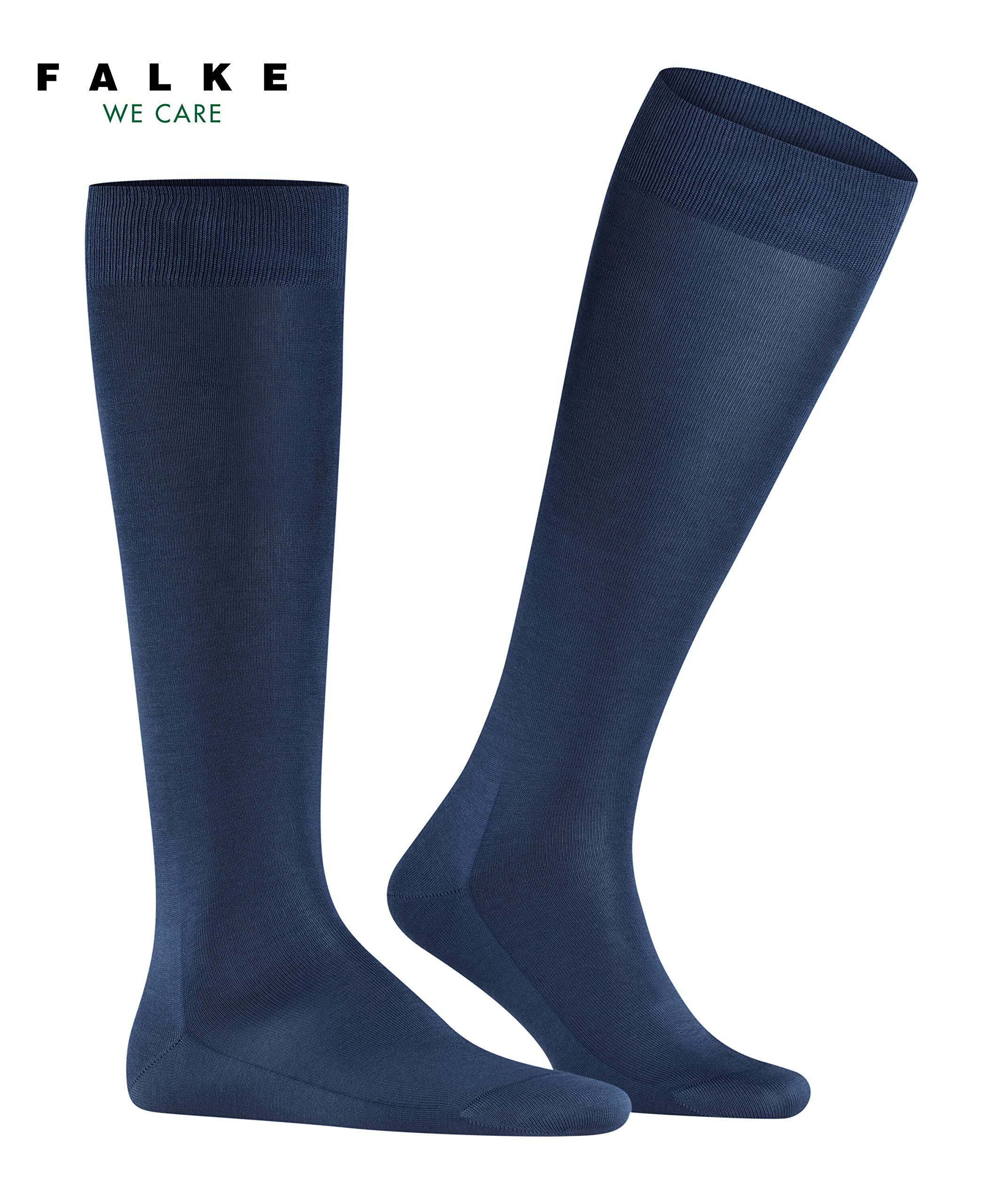 FALKE Mężczyźni Podkolanówki Tiago M Kh bawełna fil d´Écosse długie jednokolorowe 1 Para, Niebieski Royal Blue 6000, 45-46