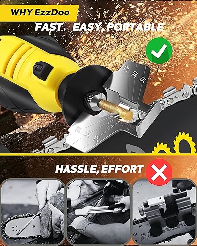 Miniatura 6 de Kit de sacapuntas eléctrico inalámbrico para motosierra, herramienta portátil de 12 V con 6 puntas de diamante recubiertas de titanio (ruedas) y