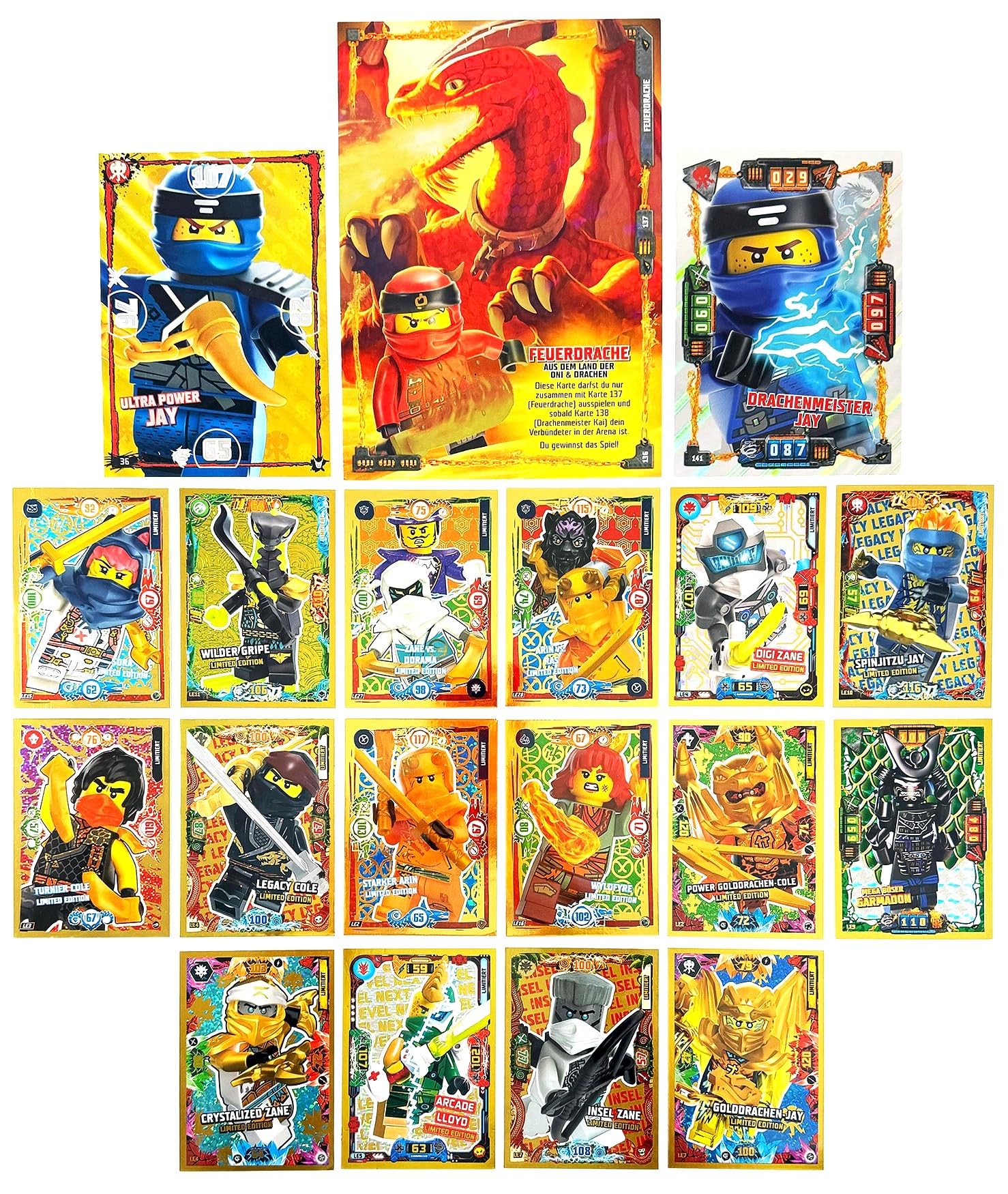 Lego Ninjago Series 2, 3, 4, 5 - Limited Gold Trading Card XXL and