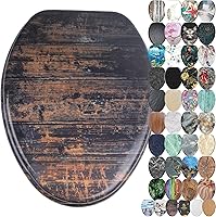 Vista 15 de SANILO Asiento de inodoro de madera con cierre suave [alargado] – Asiento de madera moldeada decorativo, silencioso y de cierre lento – Con fuertes