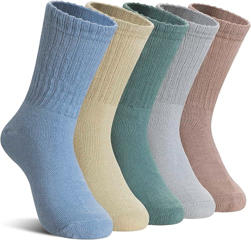DoSmart Kids Girls Boys Socks Youth Teen Athletic Sport Basketball Soft Breathable Cotton Crew Socks 5 Pairs
