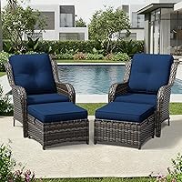 Vista 217 de Joyside Silla mecedora giratoria para exteriores para patio, mecedora de mimbre para exteriores con cojines de tela de olefina adecuada para porche