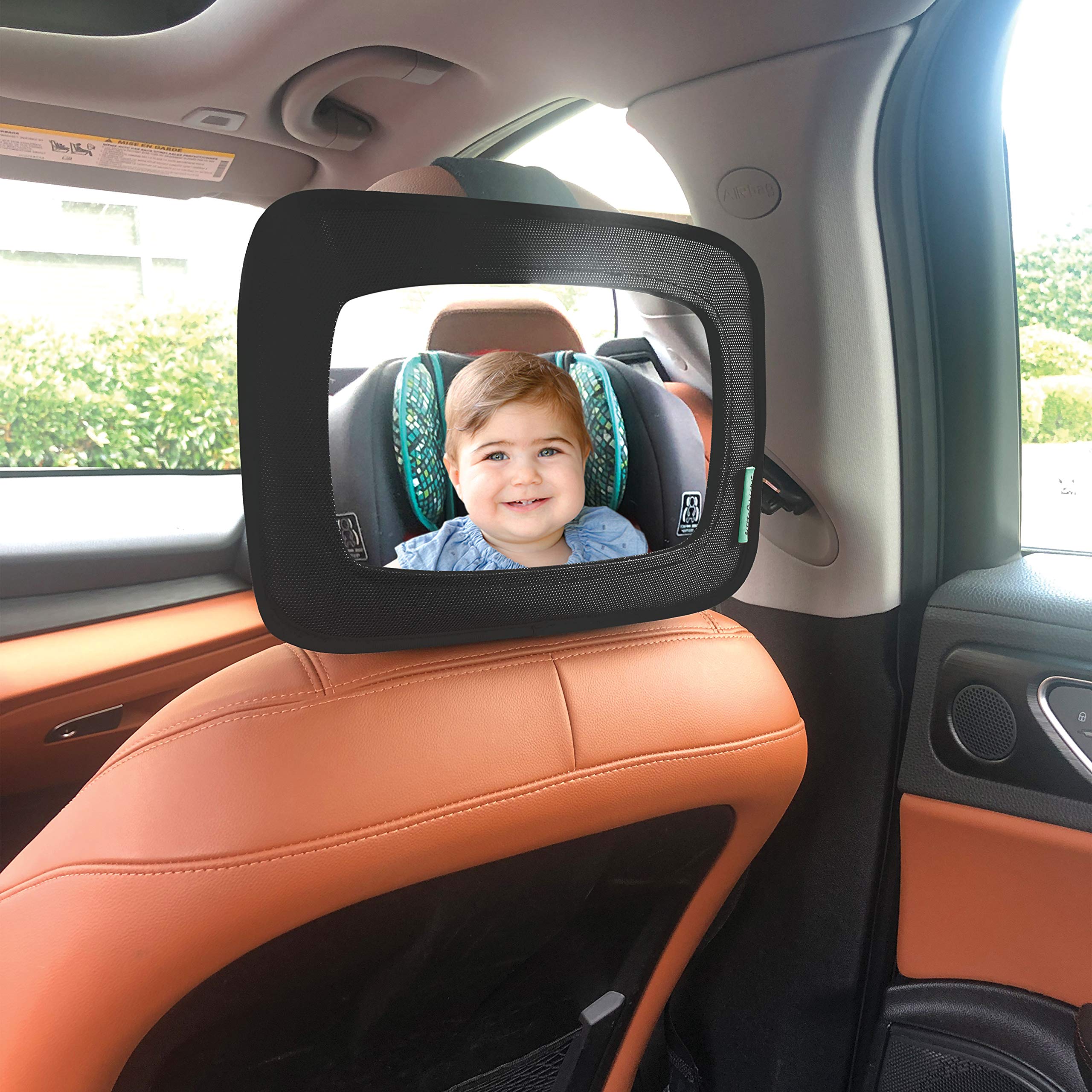 Little Chicks - Espejo de seguridad para bebé orientado hacia atrás - Espejo de coche para bebés y niños pequeños con vista amplia clara, espejo esencial para asiento de coche para seguridad y