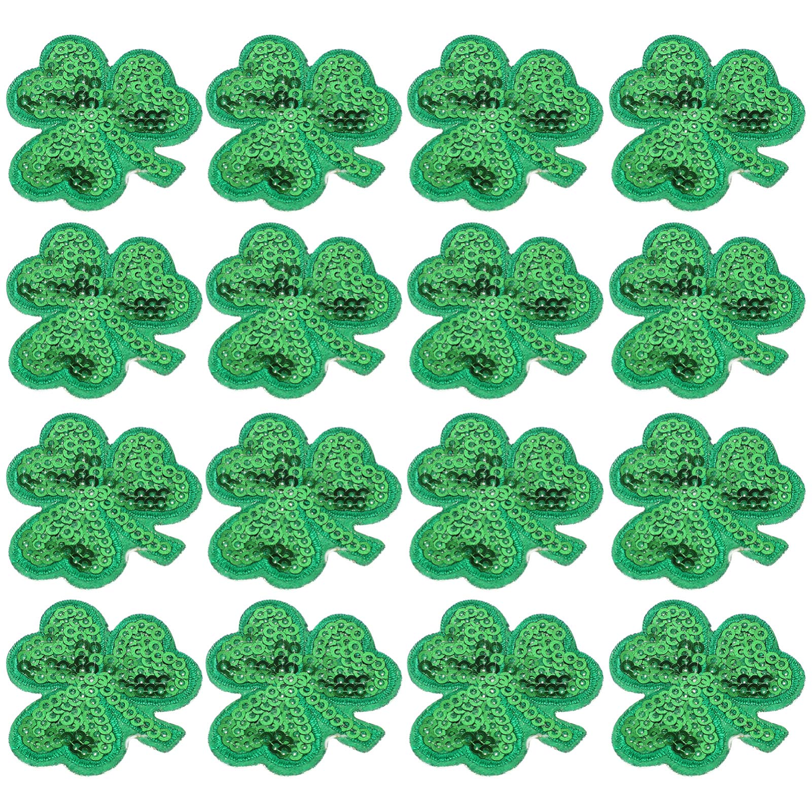 jojofuny Toppe Per Vestiti Forma Di Trifoglio Di San Patrizio Toppe Ricamate Paillettes Accessori Fai Da Te Adesivi Per Vestiti Decorazioni Per Abbigliamento