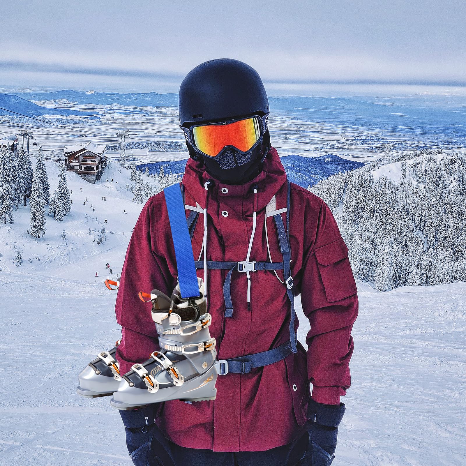 Sangle De Transport Pour Ski Et Snowboard - Bandoulière Rembourrée Réglable 75-120cm