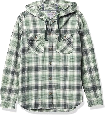 Flannel Hooded Plaid Shirt 