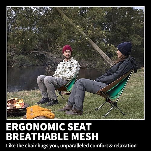Miniatura 6 de Naturehike YL08 Silla de camping ultraligera, silla de senderismo portátil de 2.38 libras con pies antihundimiento, silla de campamento plegable