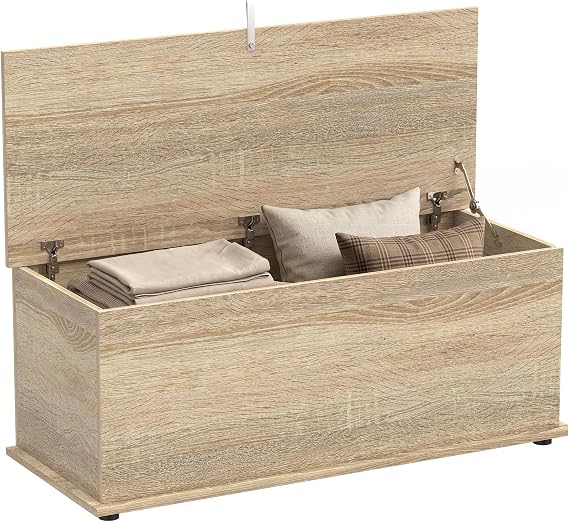 HOMCOM Banc Coffre de Rangement en Bois