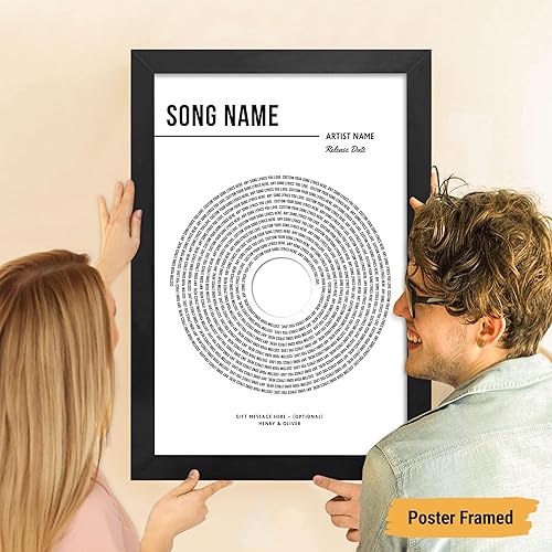 Vista 48 de VICILO Póster musical personalizado con letras de canciones, decoración sentimental perfecta, regalo de San Valentín para él, regalos de novio