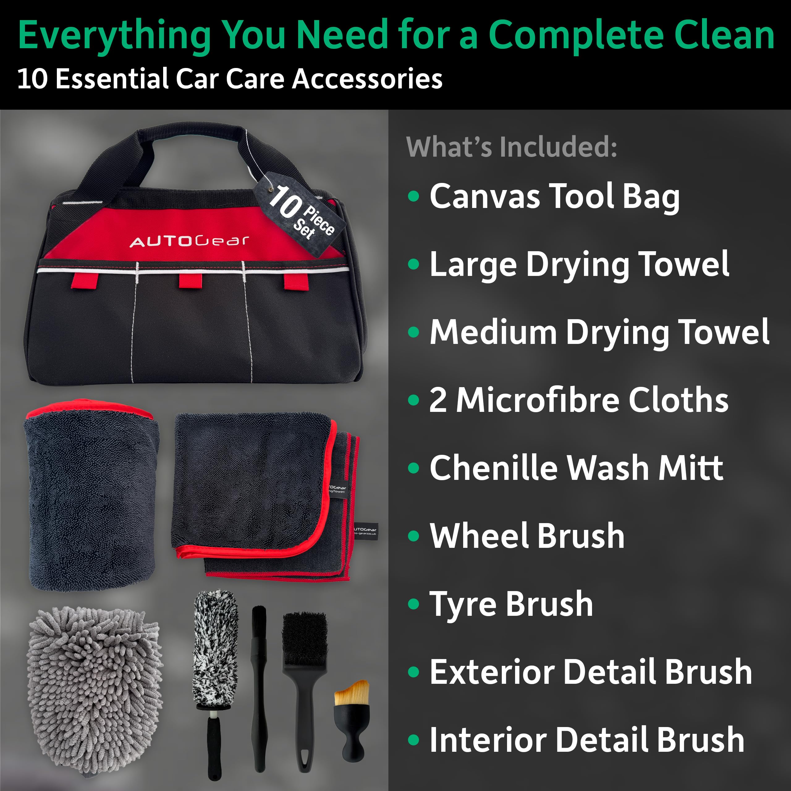 Kit di pulizia per auto con borsa degli attrezzi